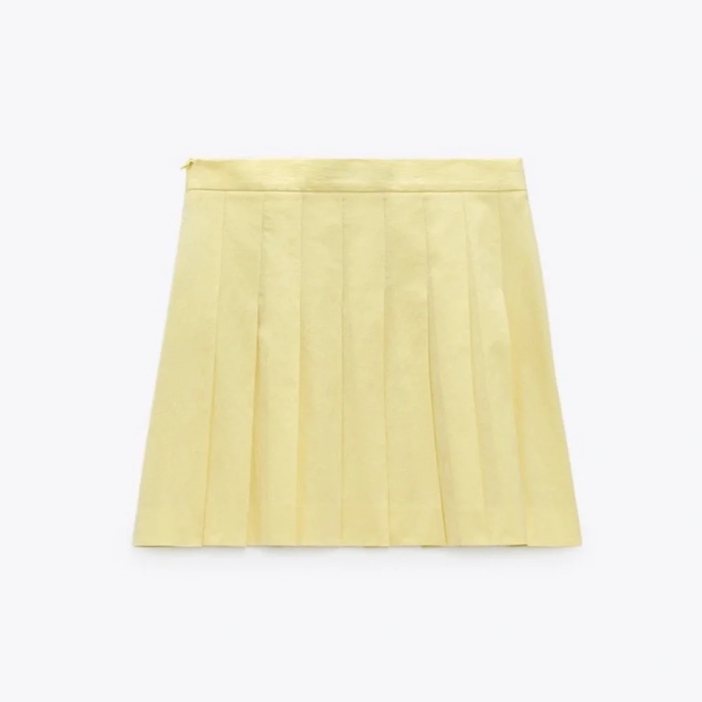 Zara Yellow Pleated Tennis Skirt Small